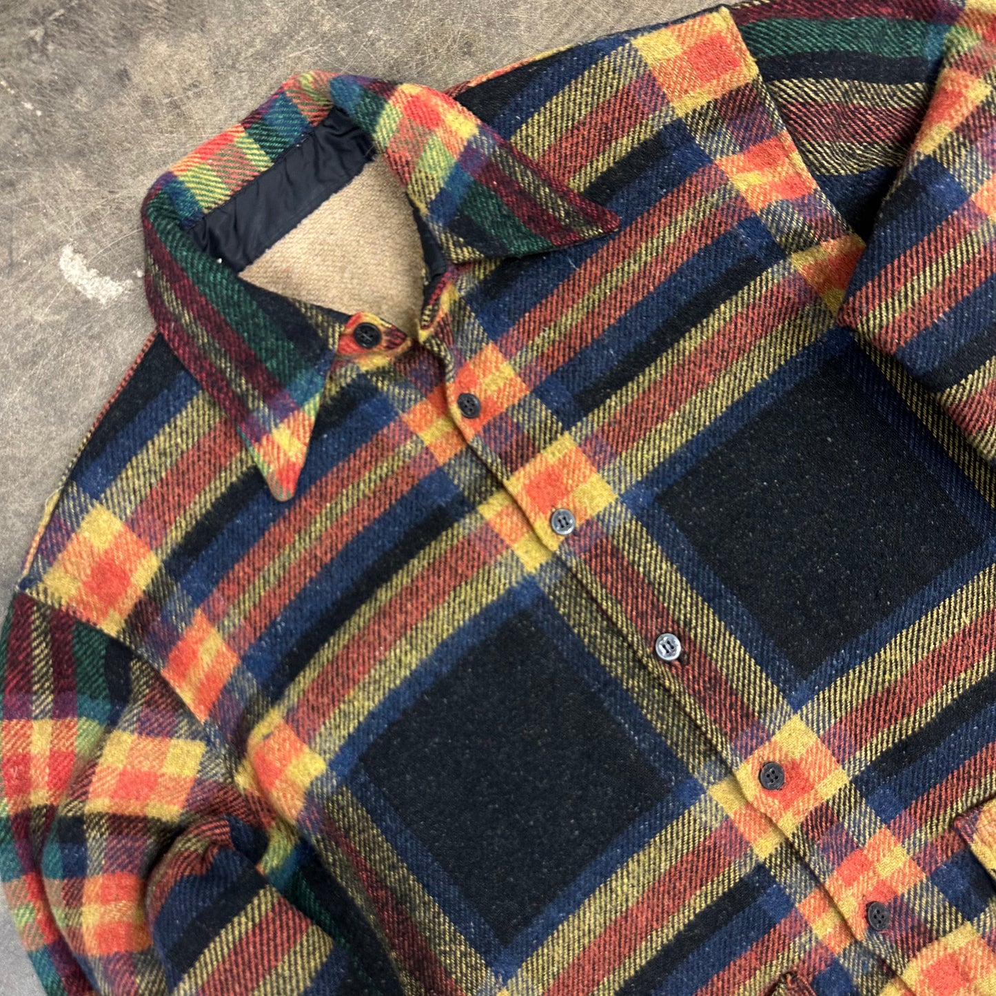Vintage 90s Multicolor Wool Jacket Button Up