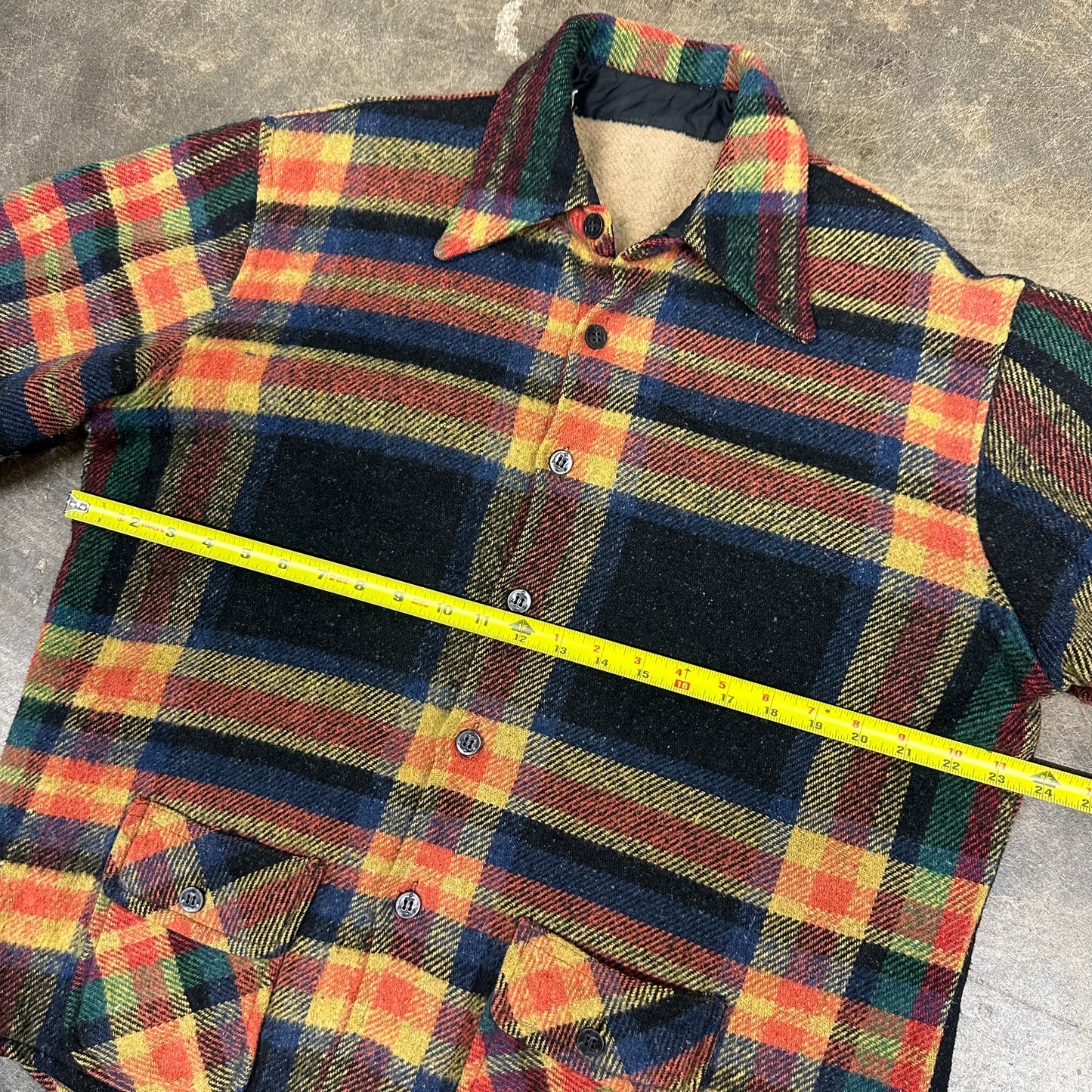 Vintage 90s Multicolor Wool Jacket Button Up