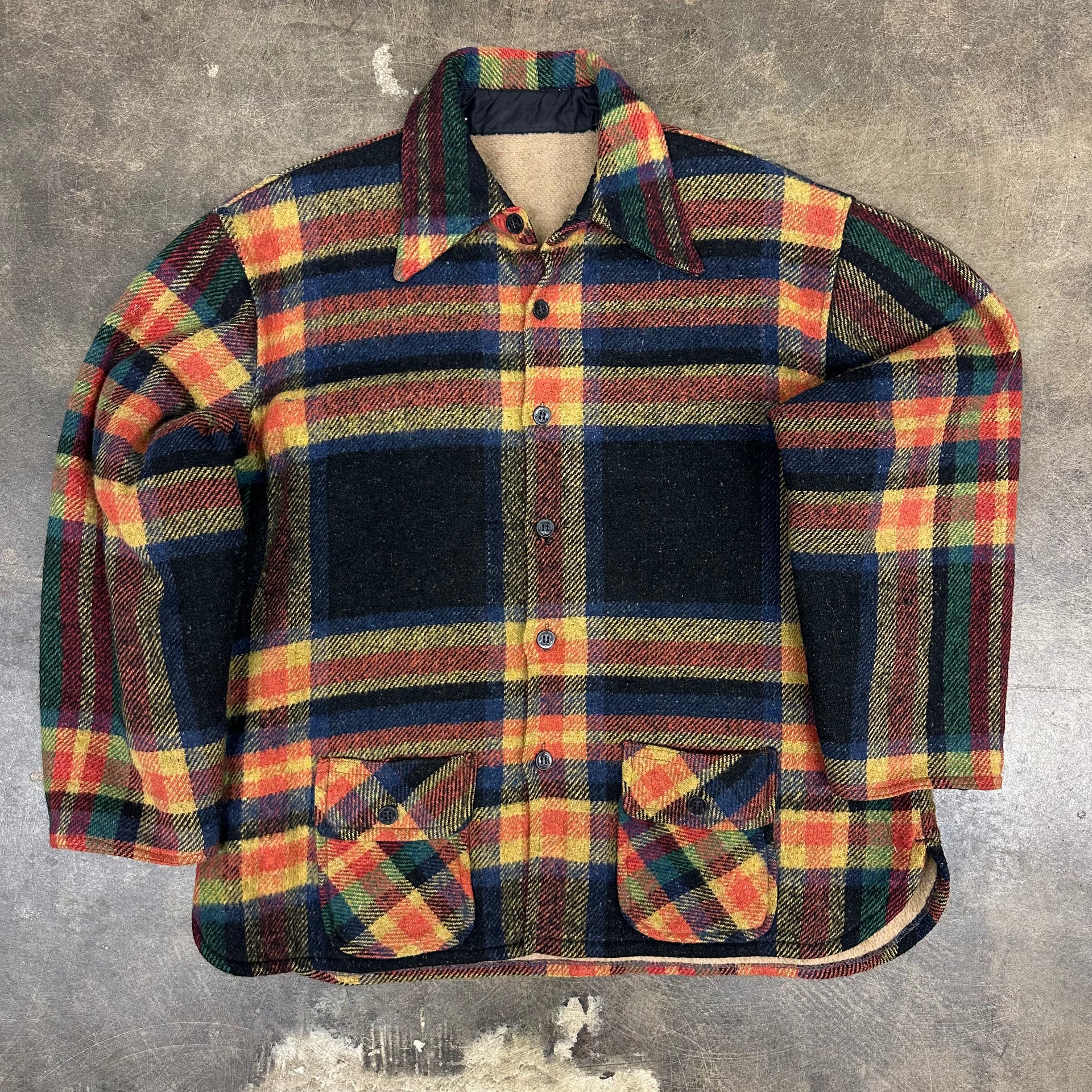 Vintage 90s Multicolor Wool Jacket Button Up – shinepb