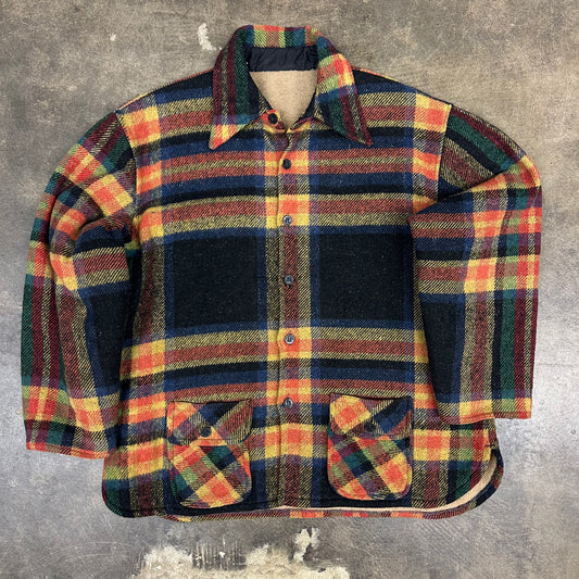 Vintage 90s Multicolor Wool Jacket Button Up