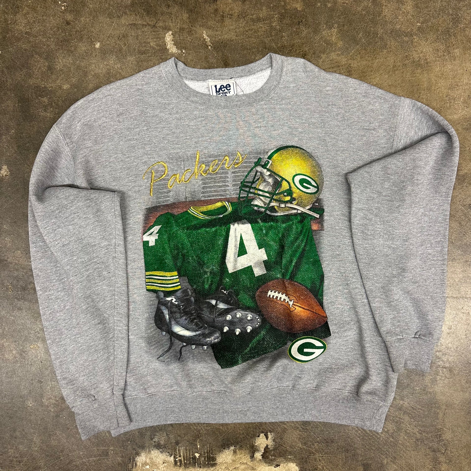 スウェット 90s Lee /Packers Old English Logo Sweat Vintage 90s Lee Sport Packers Crewneck – shinepb